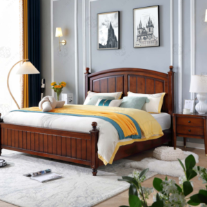 Natural Rubber Wood Panel bed