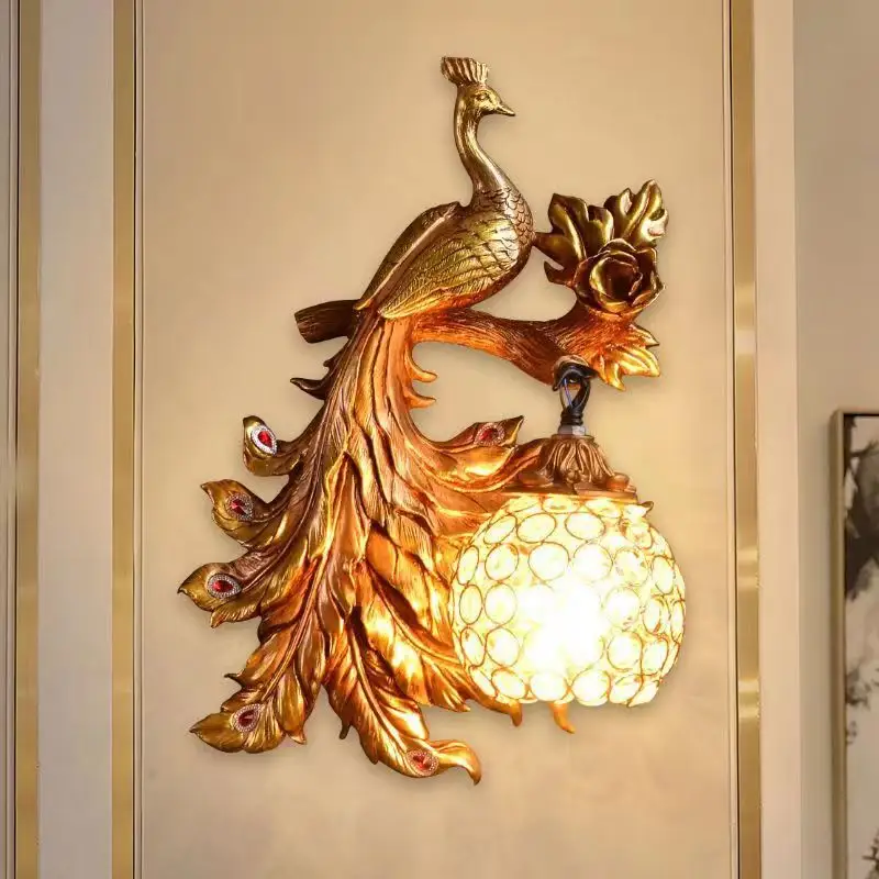 Peacock Crystal Wall Lamp LED