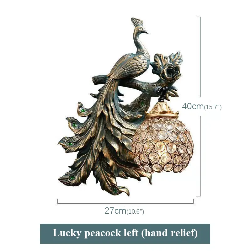 Peacock Crystal Wall Lamp LED