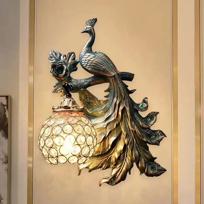 Peacock Crystal Wall Lamp LED