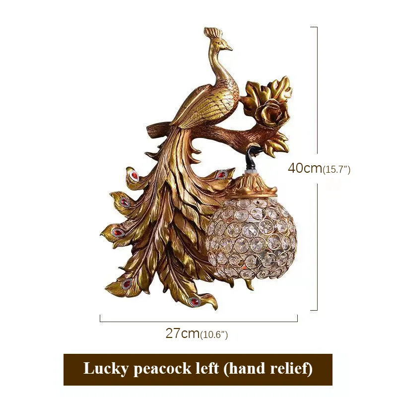 Peacock Crystal Wall Lamp LED