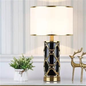 Modern Simple Ceramic Fashion Bedside Black Table Light LED Lighting Home Decorative Desk Lamp E27